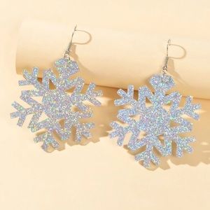 ❄️ Awesome Oversized Holographic Iridescent Shiny Glitter Earrings ❄️